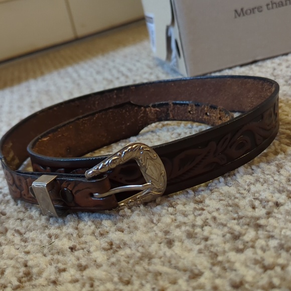 Hand Tooled Leather Belt - Picture 12 of 13